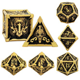 Phantom's Gambit Zinc Alloy Metal Dice Set with Skull Engraving – Multiple Color Options Available